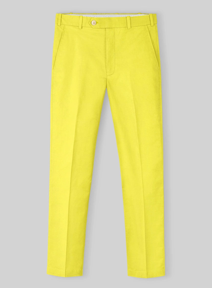 Lime Yellow Napoli Stretch Light Weight Cotton Suit