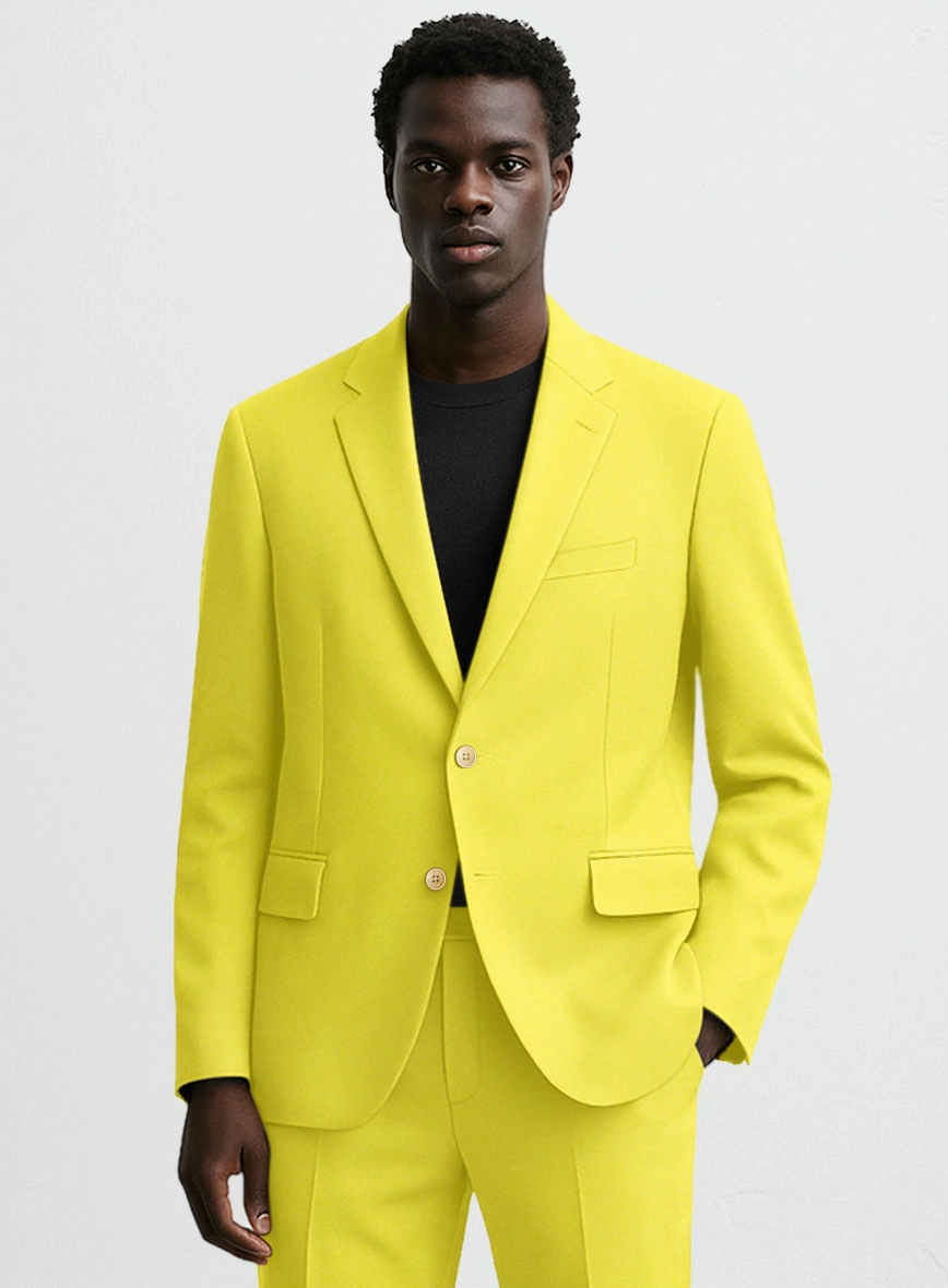 Lime Yellow Napoli Stretch Light Weight Cotton Suit