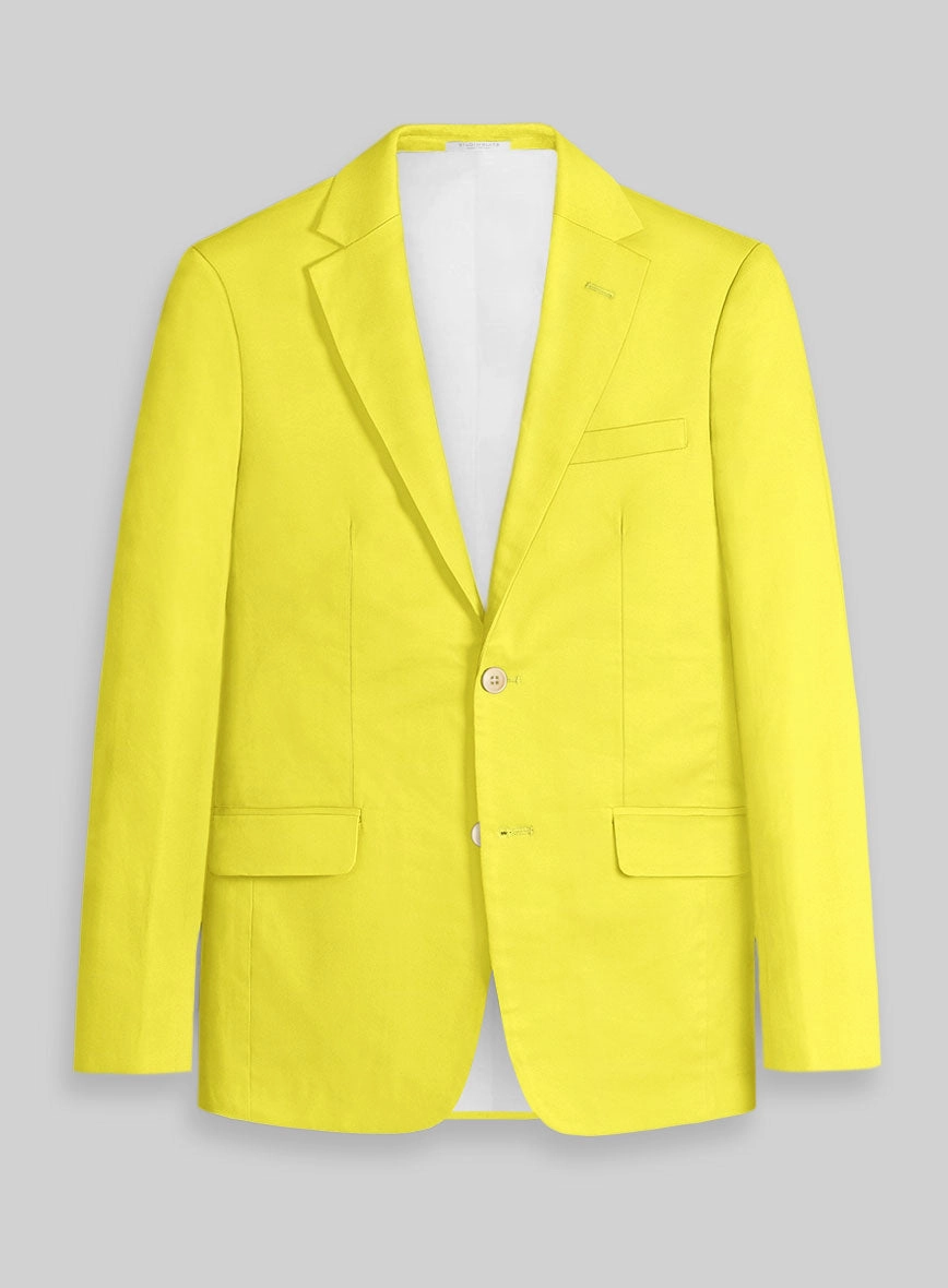 Lime Yellow Napoli Stretch Light Weight Cotton Suit