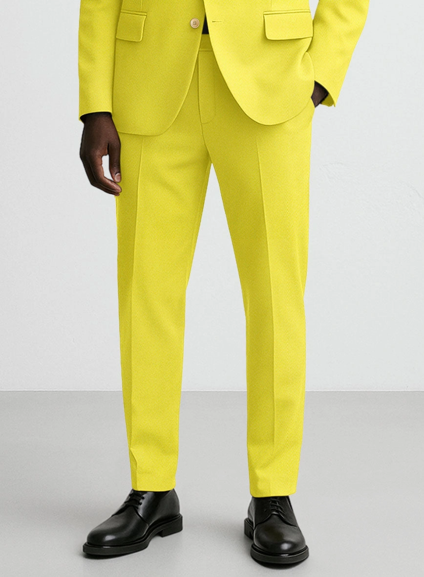 Lime Yellow Napoli Stretch Light Weight Cotton Suit