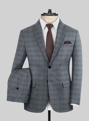 London Loom Blue Bruna Wool Silk Linen Suit