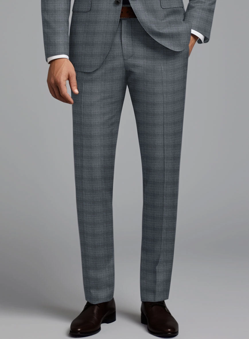 London Loom Blue Bruna Wool Silk Linen Suit