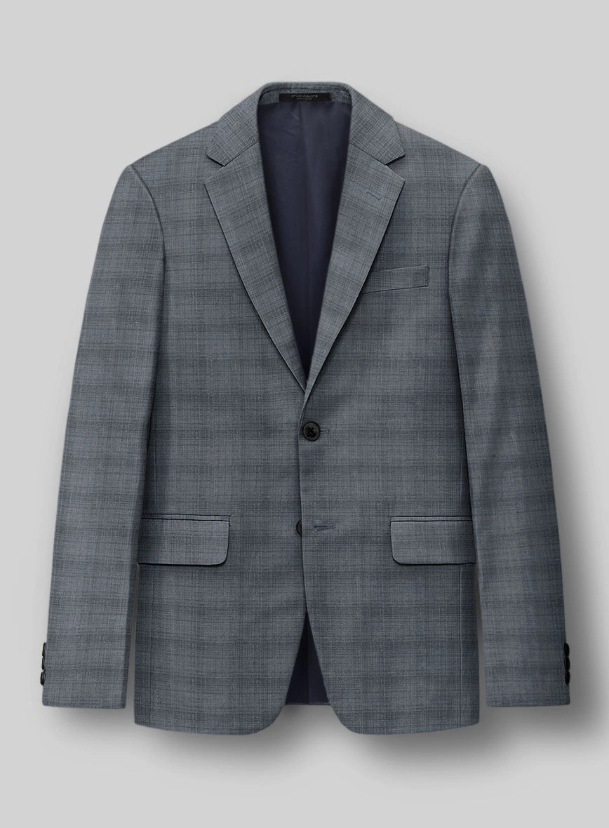 London Loom Blue Bruna Wool Silk Linen Suit