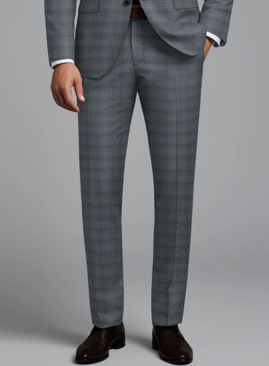 London Loom Blue Bruna Wool Silk Linen Suit