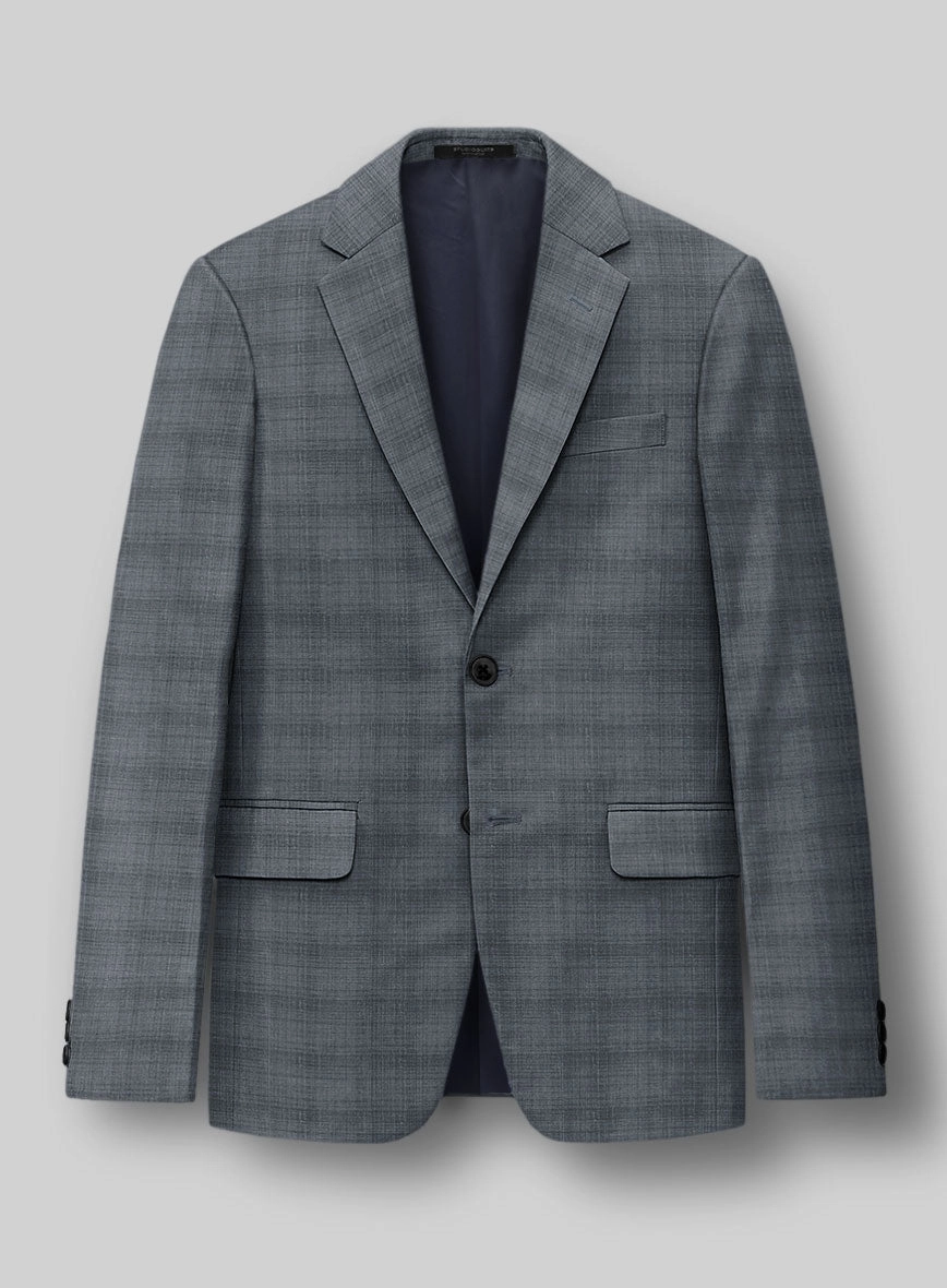 London Loom Blue Bruna Wool Silk Linen Suit