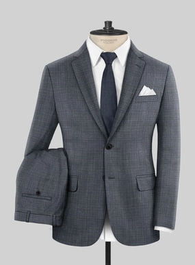 London Loom Blue Eufemia Wool Silk Linen Suit