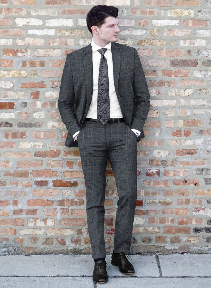 London Loom Blue Eufemia Wool Silk Linen Suit