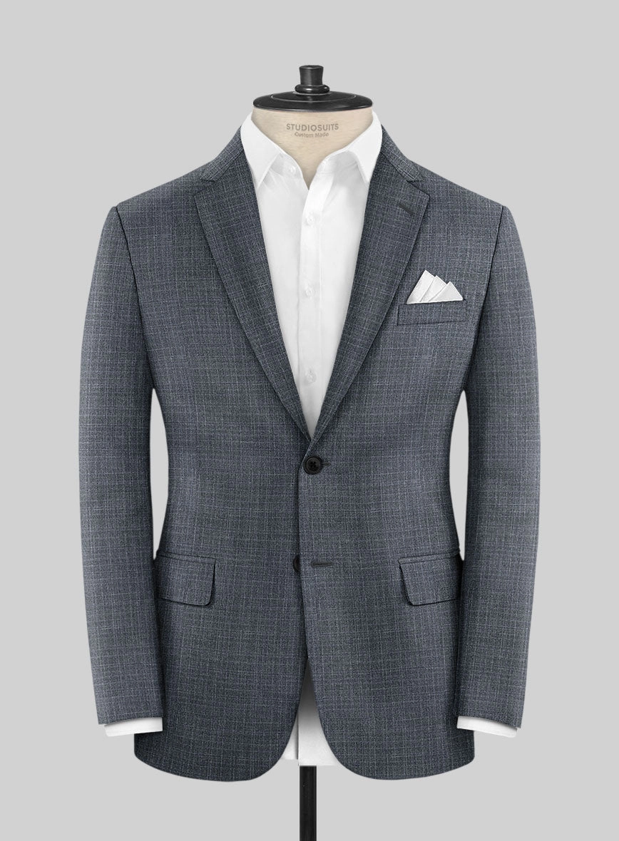 London Loom Blue Eufemia Wool Silk Linen Suit