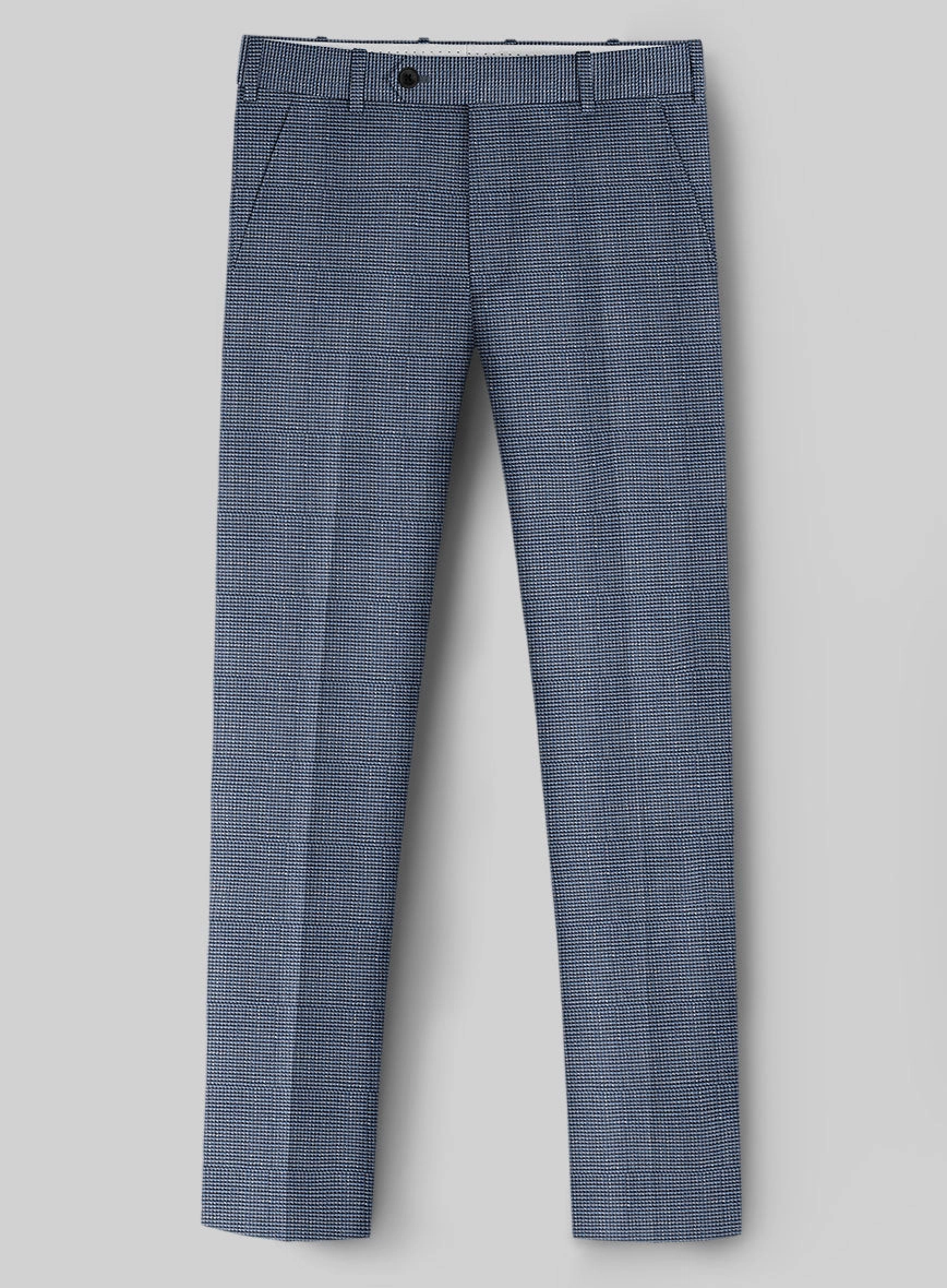 London Loom Blue Nailhead Wool Silk Linen Suit