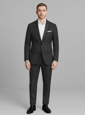 London Loom Taviano Herringbone Wool Suit