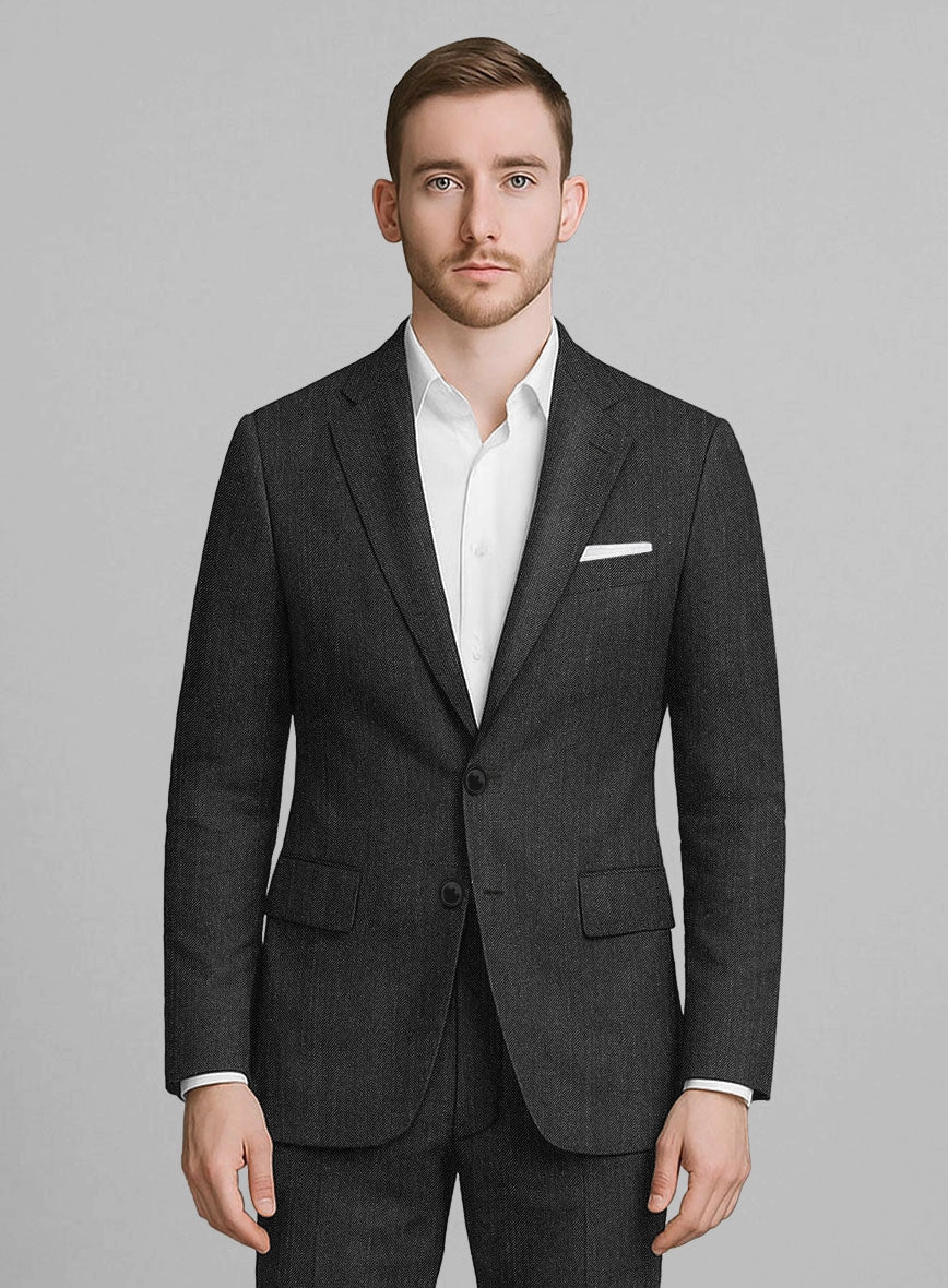 London Loom Taviano Herringbone Wool Suit