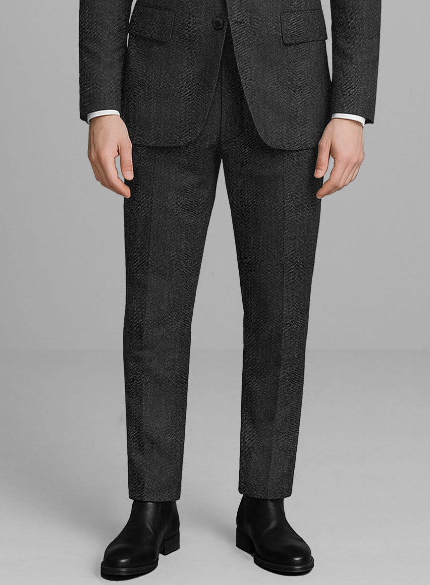 London Loom Taviano Herringbone Wool Suit