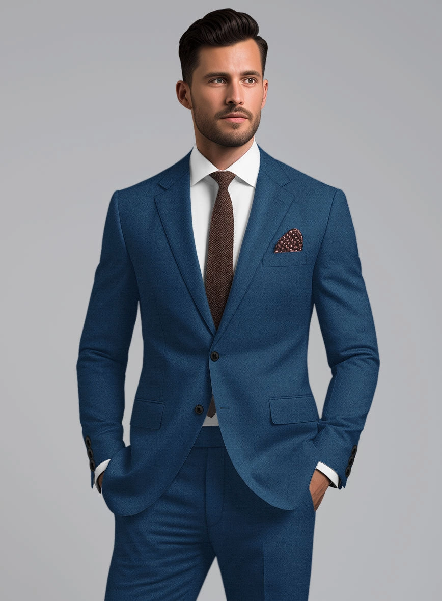 Marco Stretch Casa Blue Wool Suit