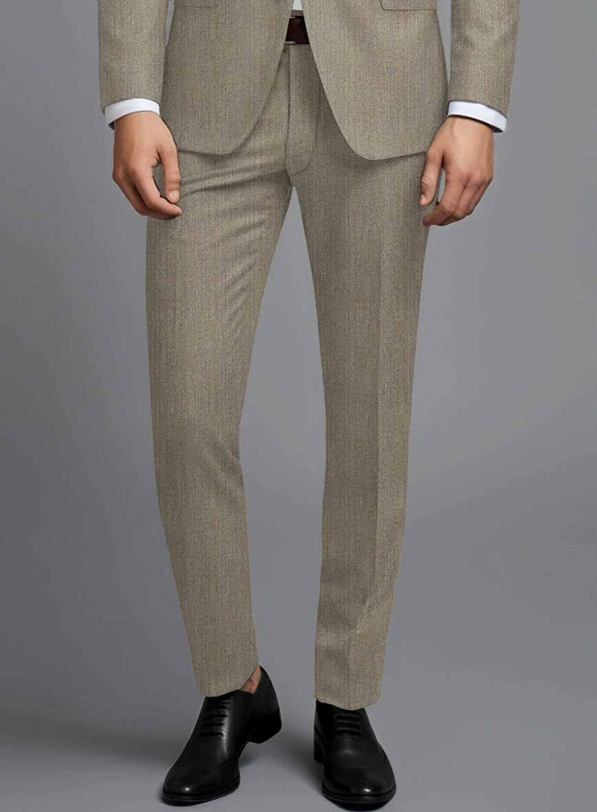 Marco Stretch Dark Beige Wool Suit