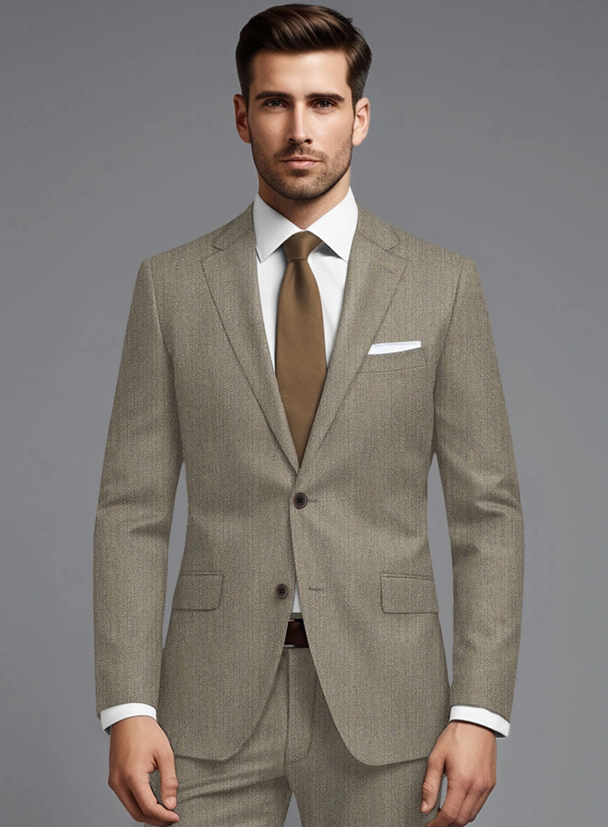 Marco Stretch Dark Beige Wool Suit