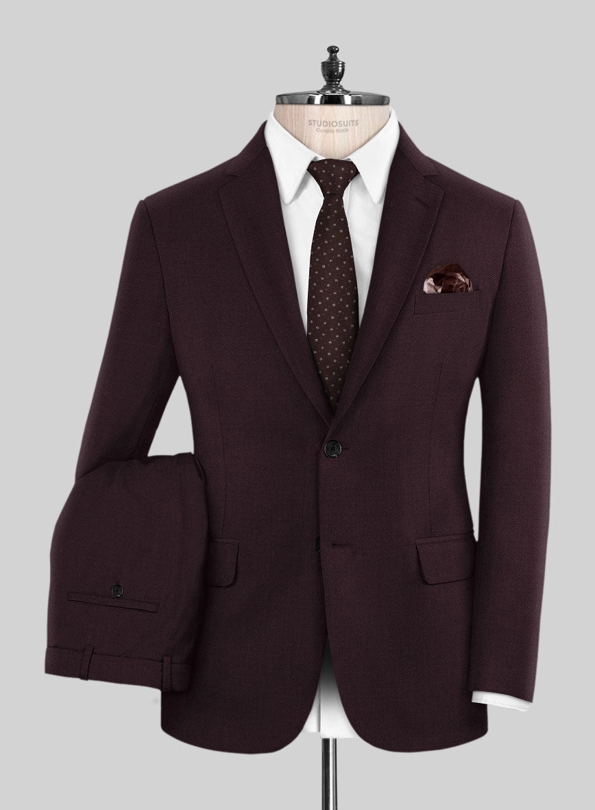 Marco Stretch Dark Wine Wool Suit