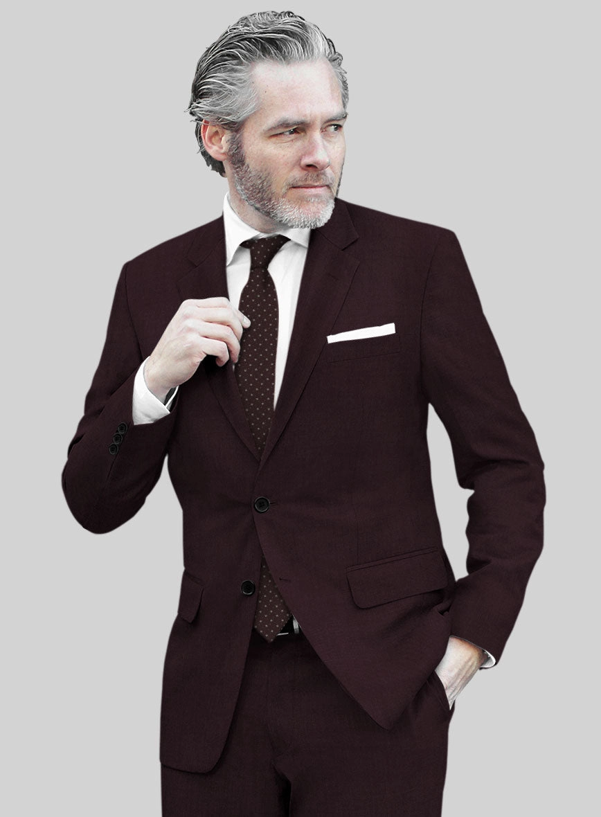 Marco Stretch Dark Wine Wool Suit