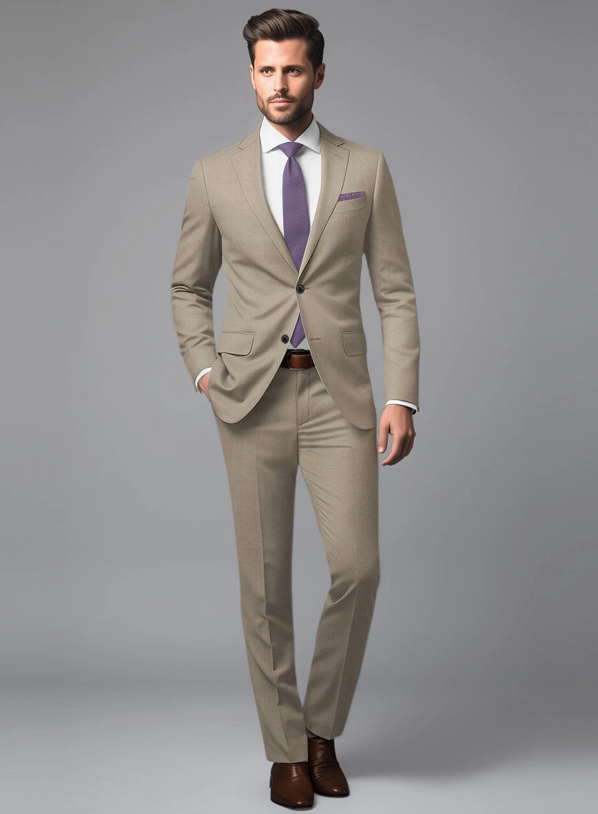 Marco Stretch Light Brown Wool Suit