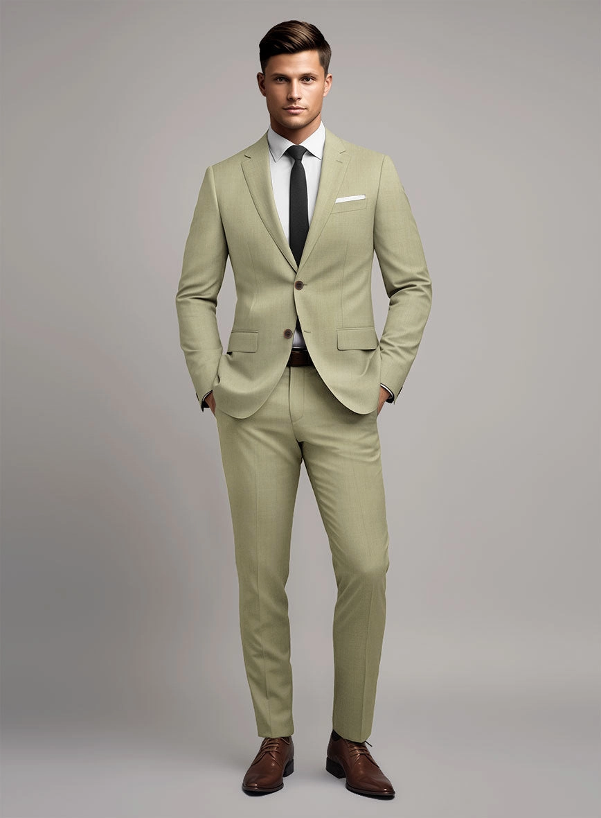 Marco Stretch Light Khaki Wool Suit