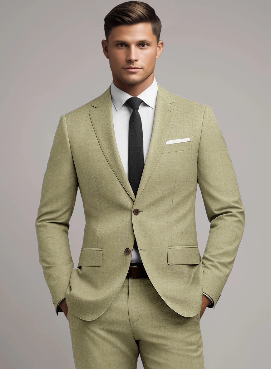 Marco Stretch Light Khaki Wool Suit