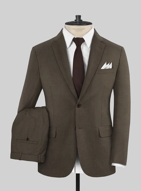 Marco Stretch Mud Brown Wool Suit