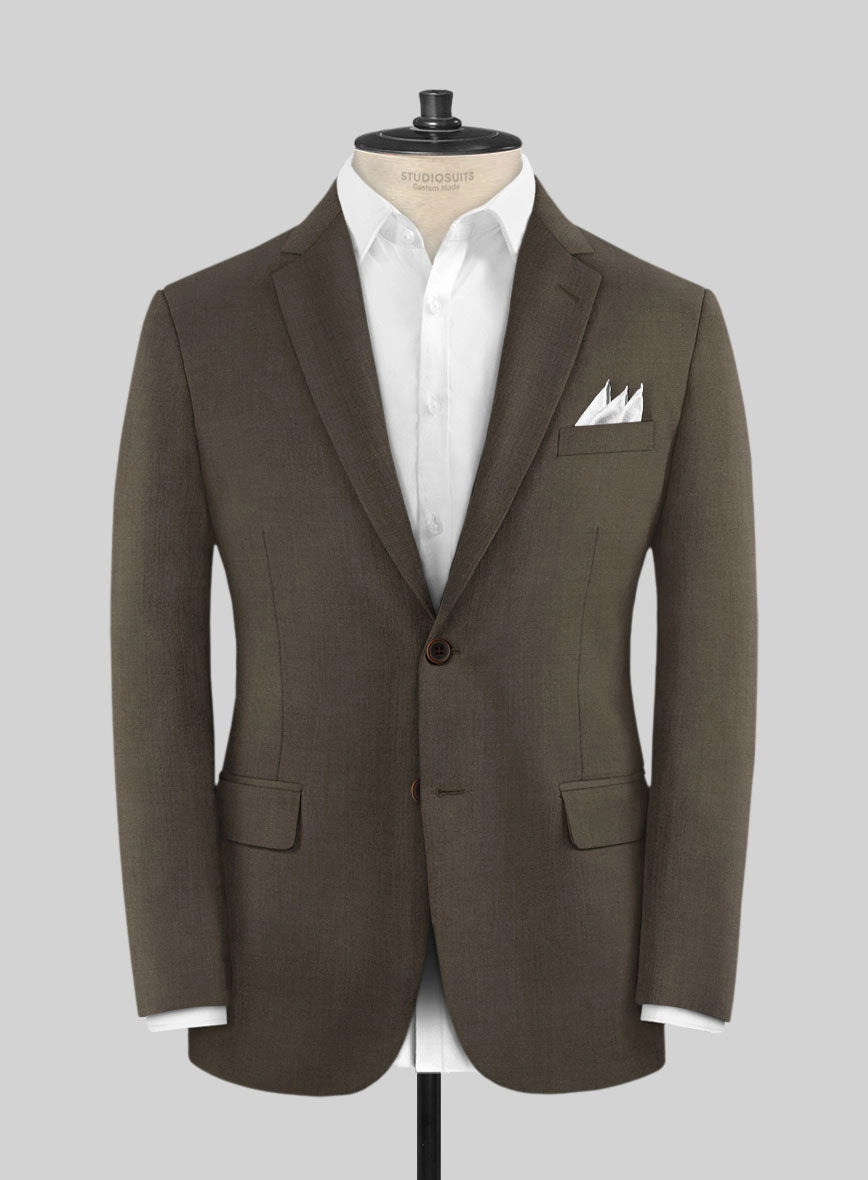 Marco Stretch Mud Brown Wool Suit