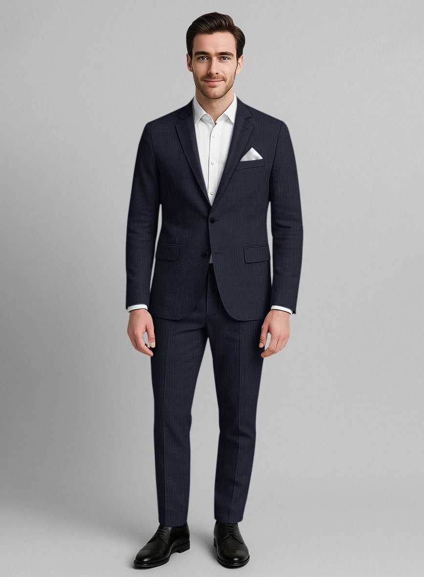 Marco Stretch Rivetti Stripe Wool Suit