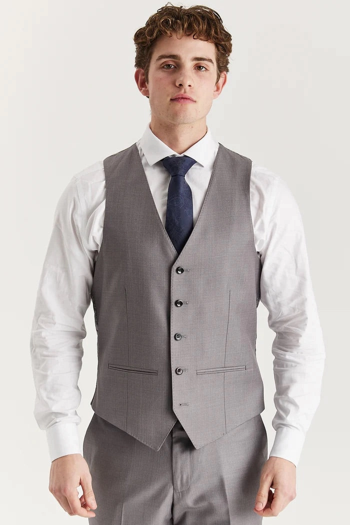 Men’s Grey Tailored 3 Piece Suit Formal Classic Suit