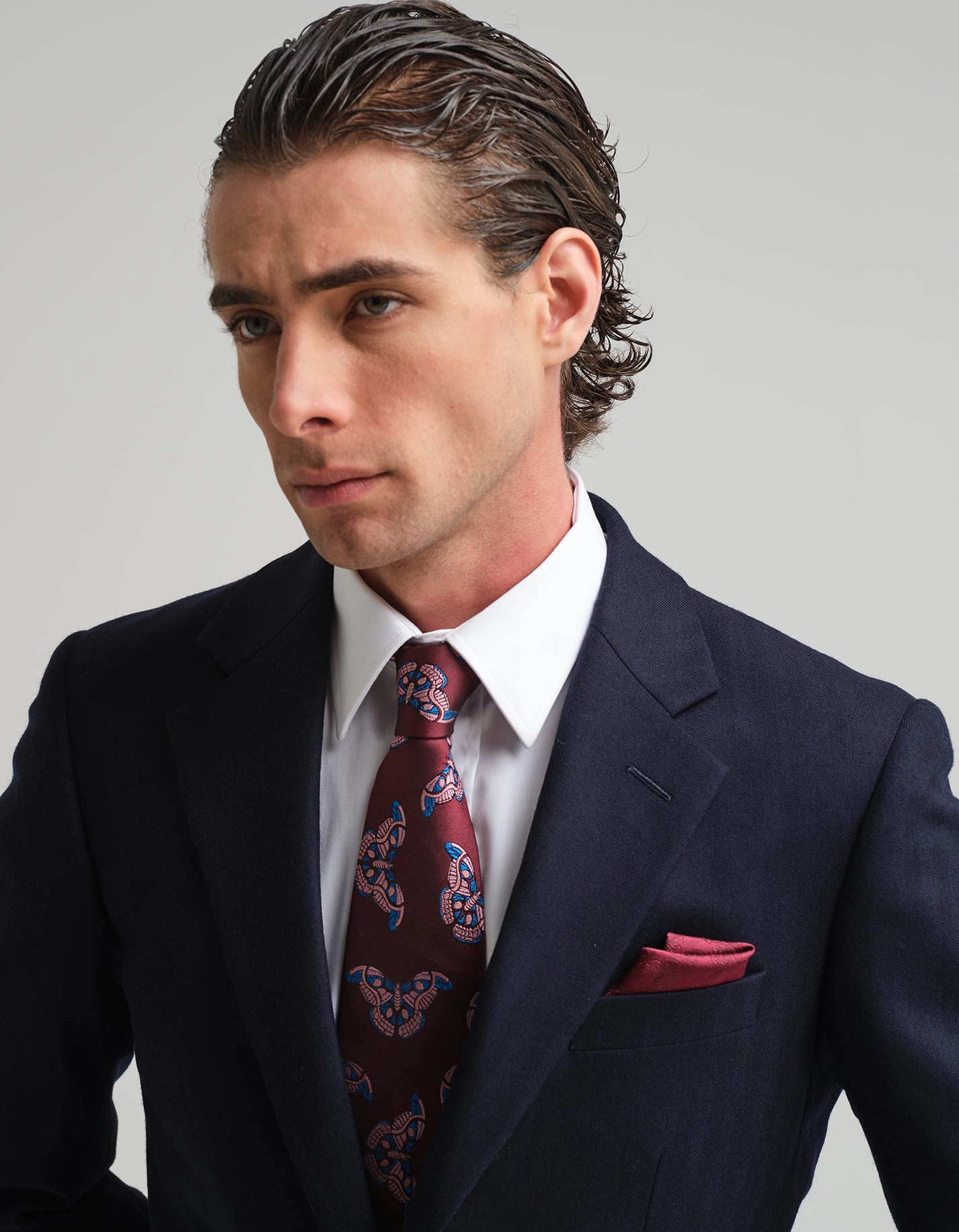 Midnight Navy Herringbone Suit