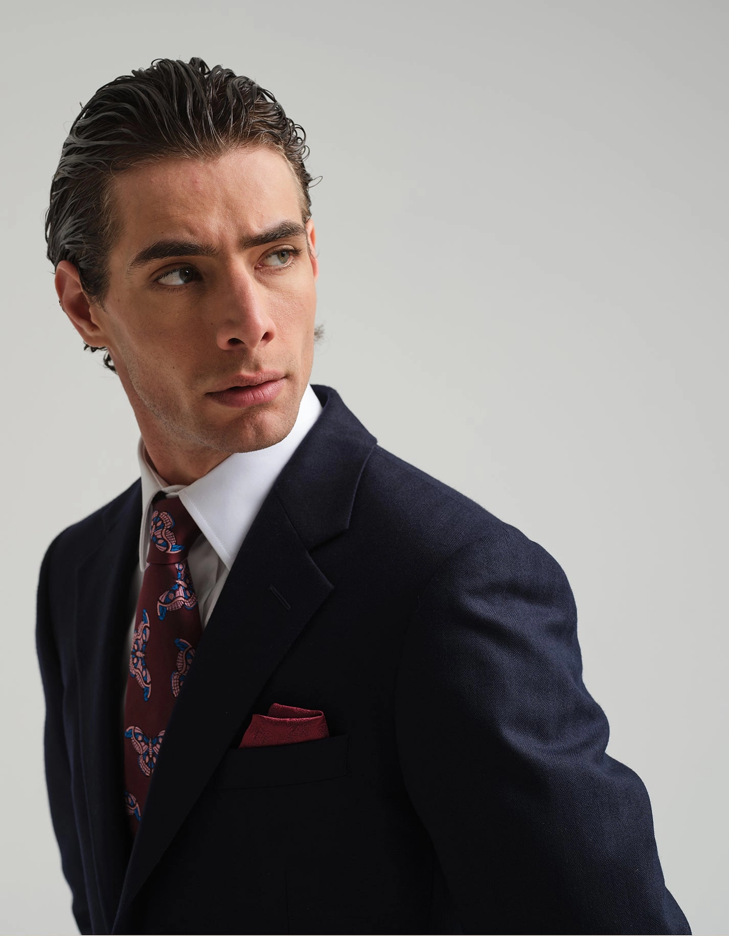 Midnight Navy Herringbone Suit