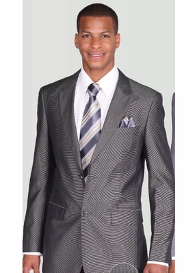 Milano Moda 57021BW Mens Suit