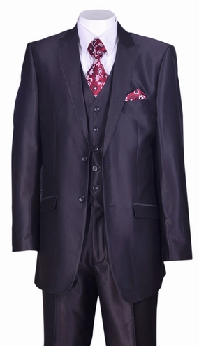 Milano Moda 5702V2-BLK Mens Suit
