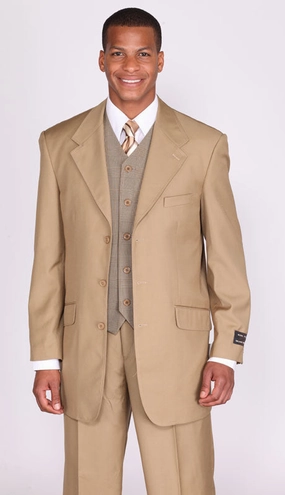 Milano Moda 5802V3K-TAN Mens Suit