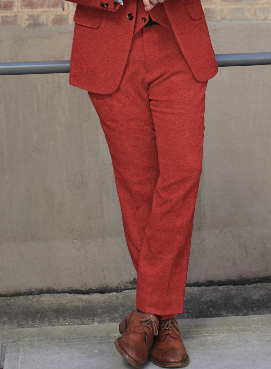 Naples Fiery Orange Tweed Suit