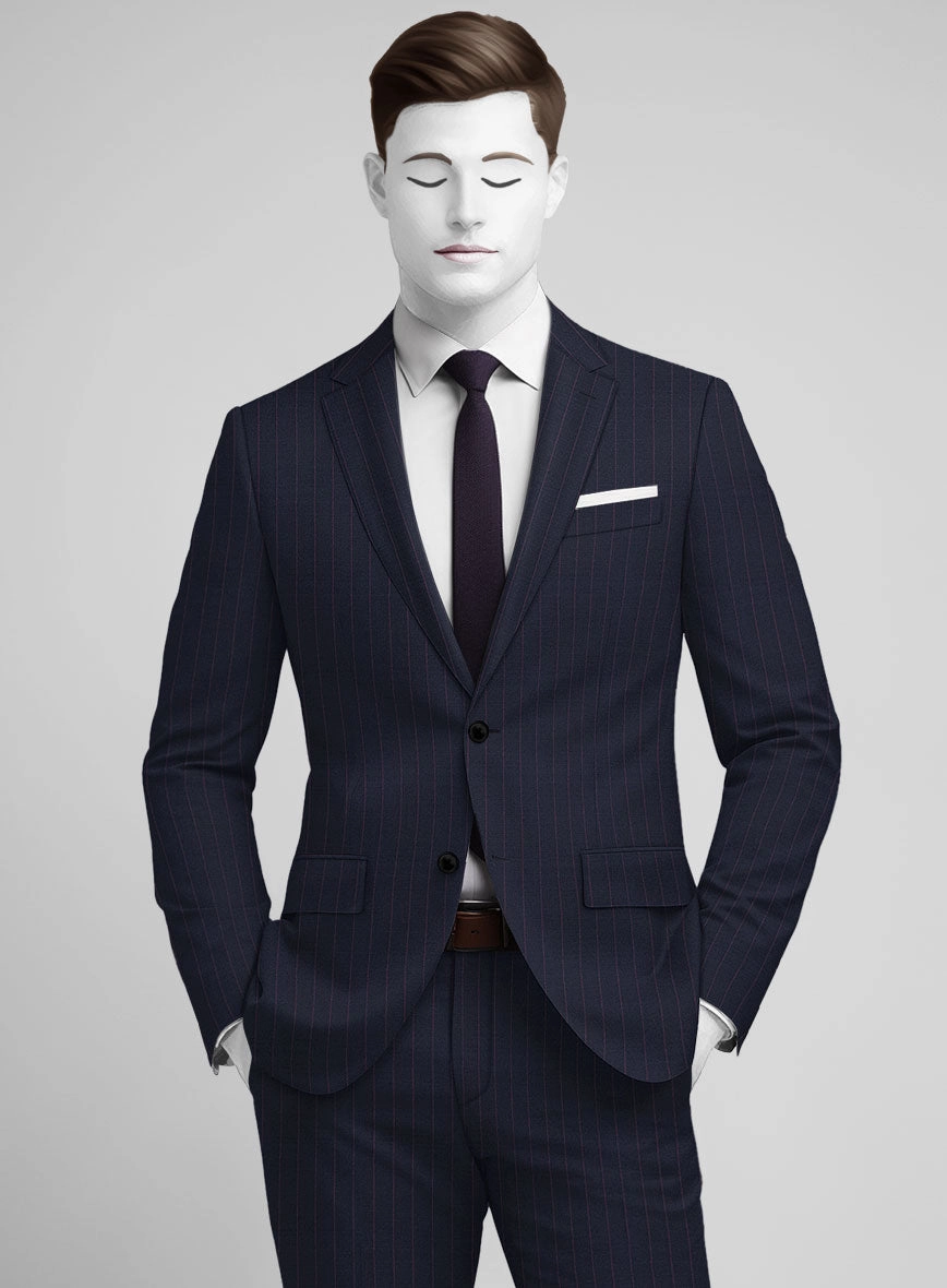 Napolean Abelino Stripe Blue Wool Suit