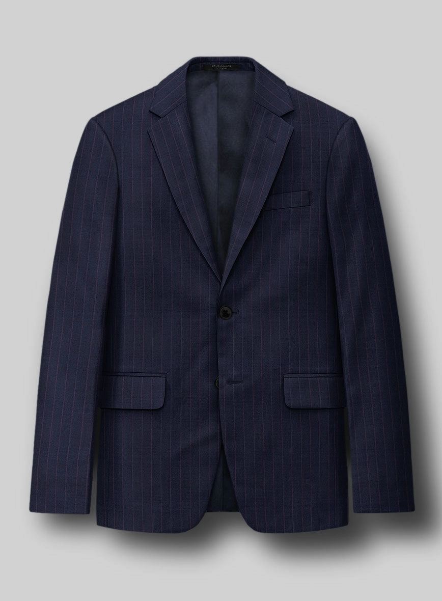 Napolean Abelino Stripe Blue Wool Suit