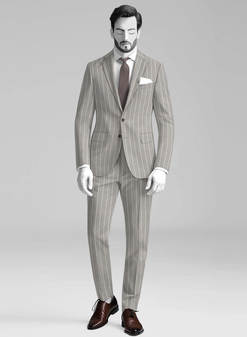Napolean Alonzo Stripe Gray Wool Suit