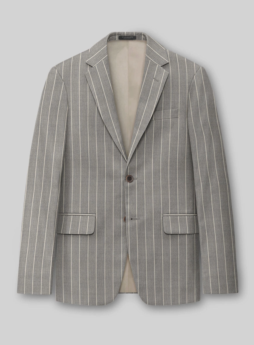 Napolean Alonzo Stripe Gray Wool Suit