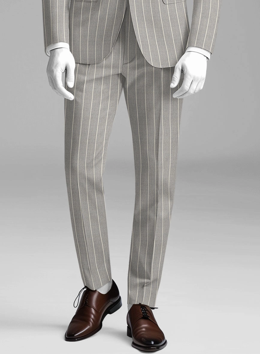 Napolean Alonzo Stripe Gray Wool Suit