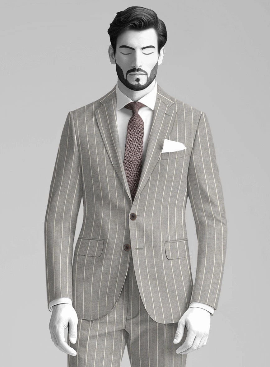 Napolean Alonzo Stripe Gray Wool Suit
