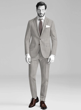 Napolean Alonzo Stripe Gray Wool Suit