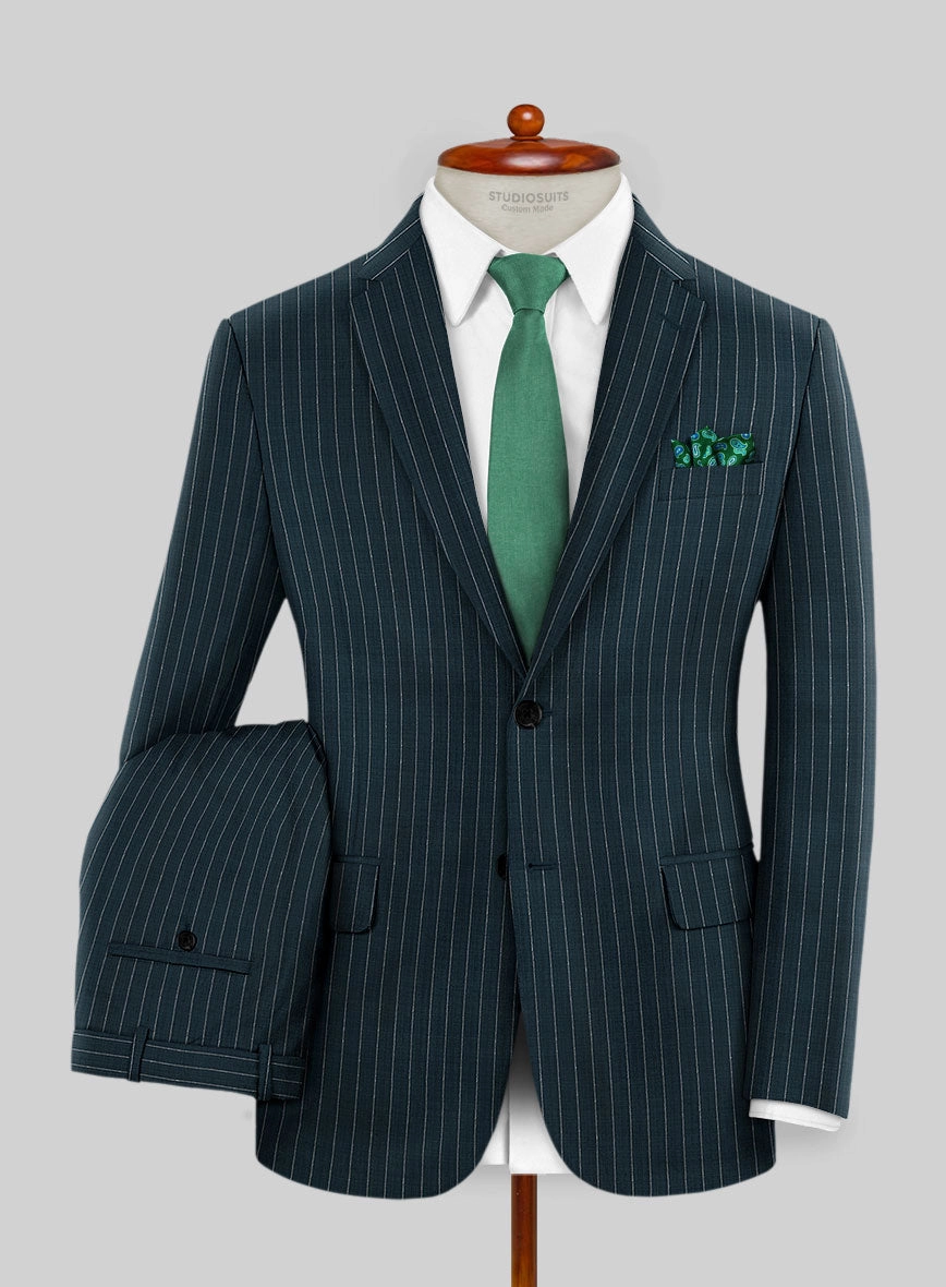 Napolean Argio Stripe Prussian Blue Wool Suit