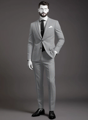 Napolean Aria Light Gray Wool Suit
