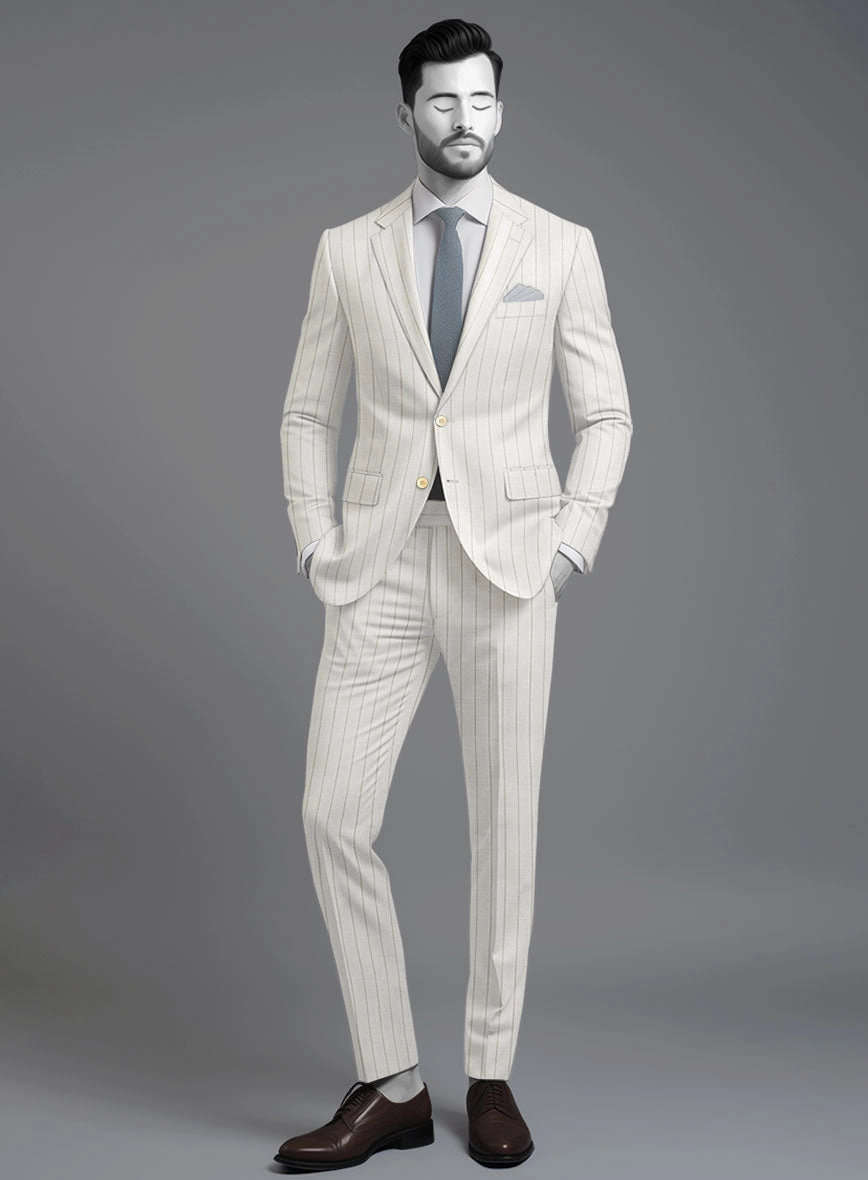 Napolean Artisan Band Ivory Wool Suit