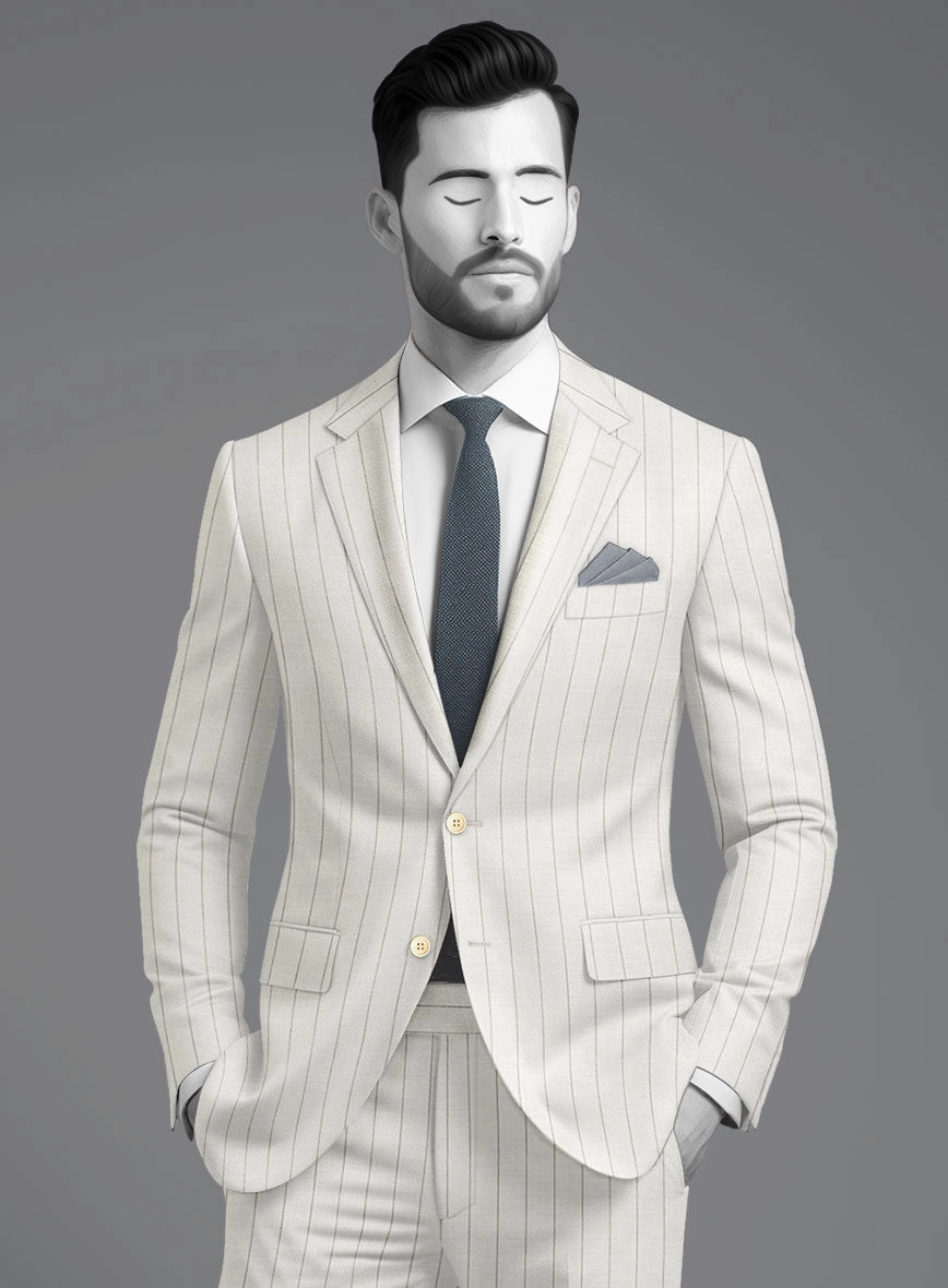 Napolean Artisan Band Ivory Wool Suit