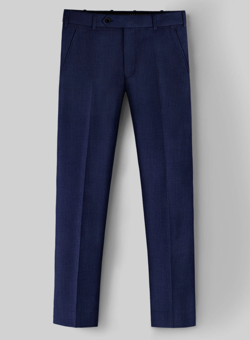 Napolean Basket Weave Blue Wool Suit