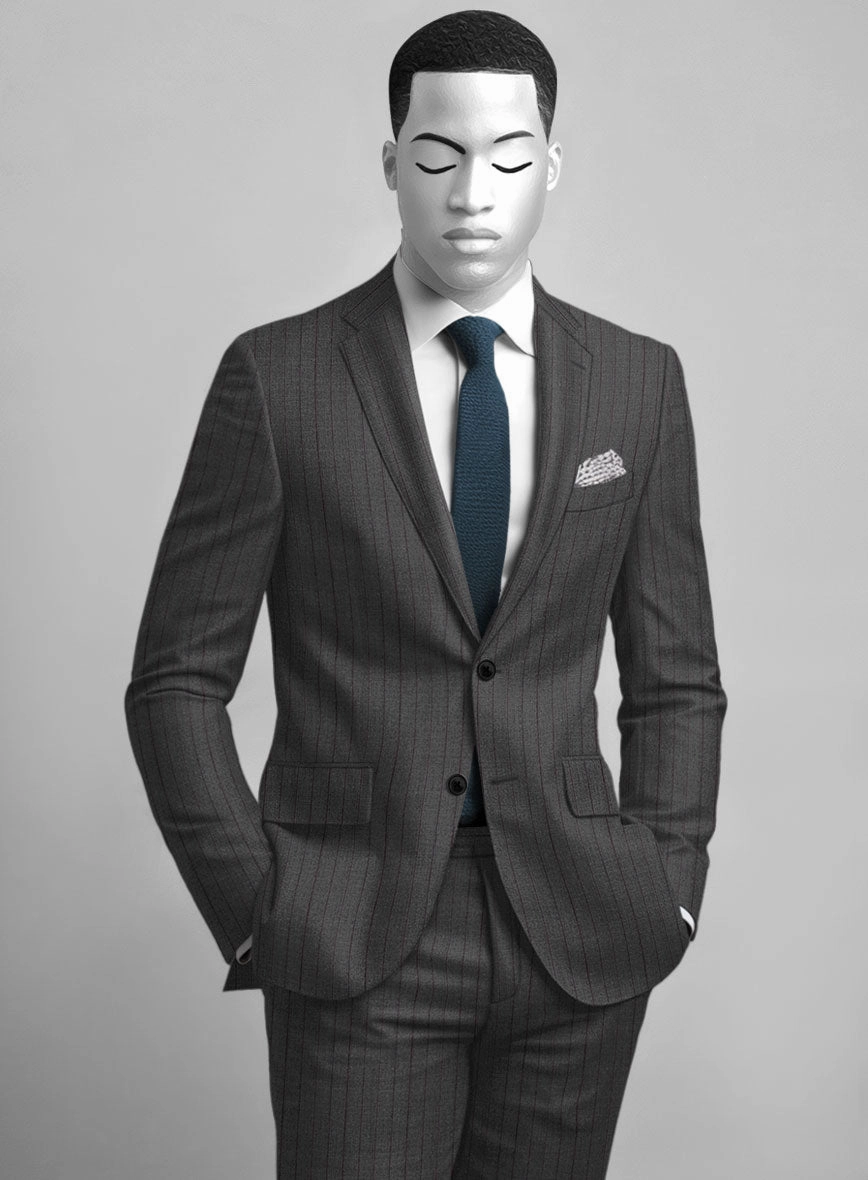 Napolean Calipso Stripe Gray Wool Suit