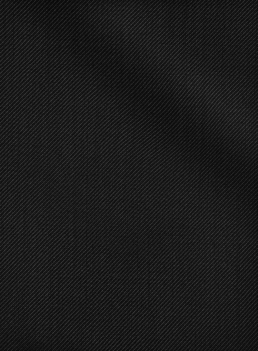 Napolean Cavalry Twill Black Wool Suit