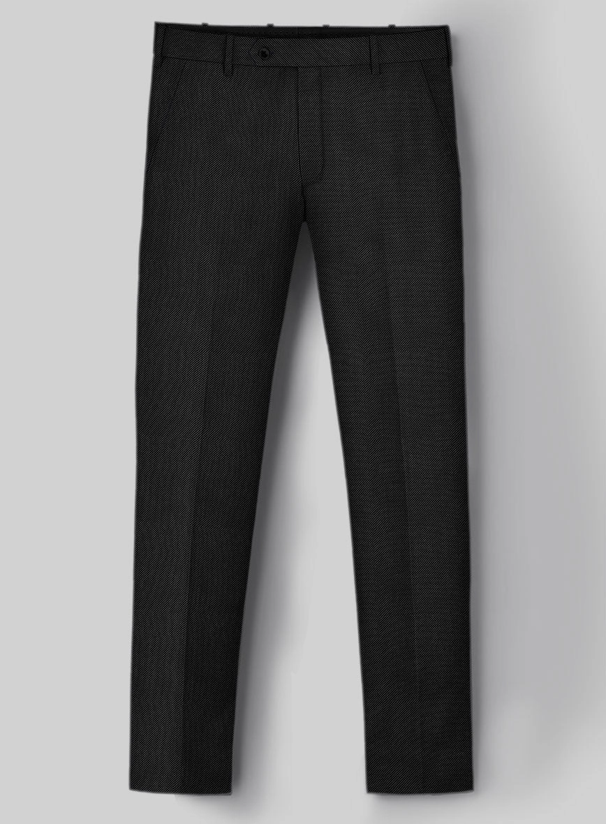 Napolean Cavalry Twill Black Wool Suit