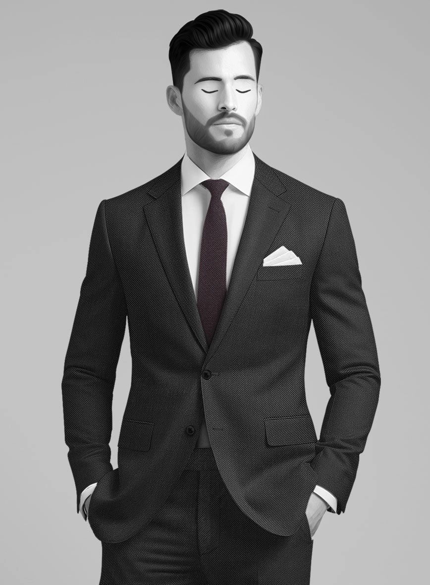 Napolean Cavalry Twill Charcoal Wool Suit